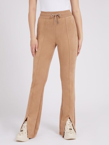 évasé Pantalon GUESS en beige : devant