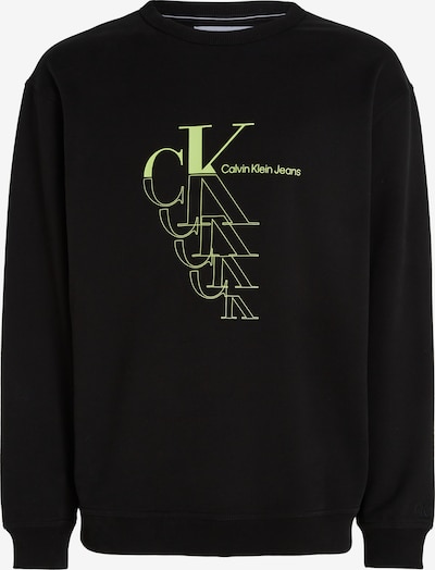 Calvin Klein Jeans Sweatshirt 'Echo' i æble / sort, Produktvisning