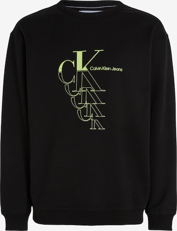 Regular Sweat-shirt Calvin Klein Jeans en noir : devant