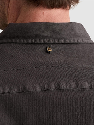 PME Legend Regular fit Skjorta 'PME LEGEND - Shirt jacket with chest pockets and badge on the sleeve' i grå