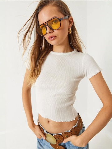 T-shirt Bianco Lucci en blanc