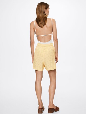 MANGO Wide Leg Shorts 'AMELIA' in Gelb