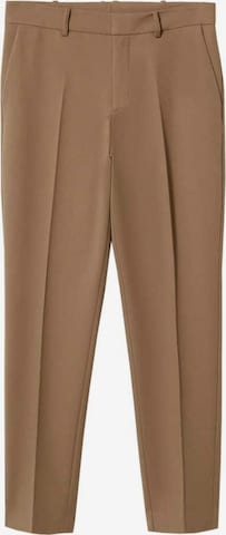 MANGO Regular Pleated Pants 'Borea' in Brown: front