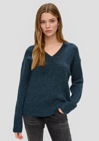 QS Oversized trui in Blauw: voorkant