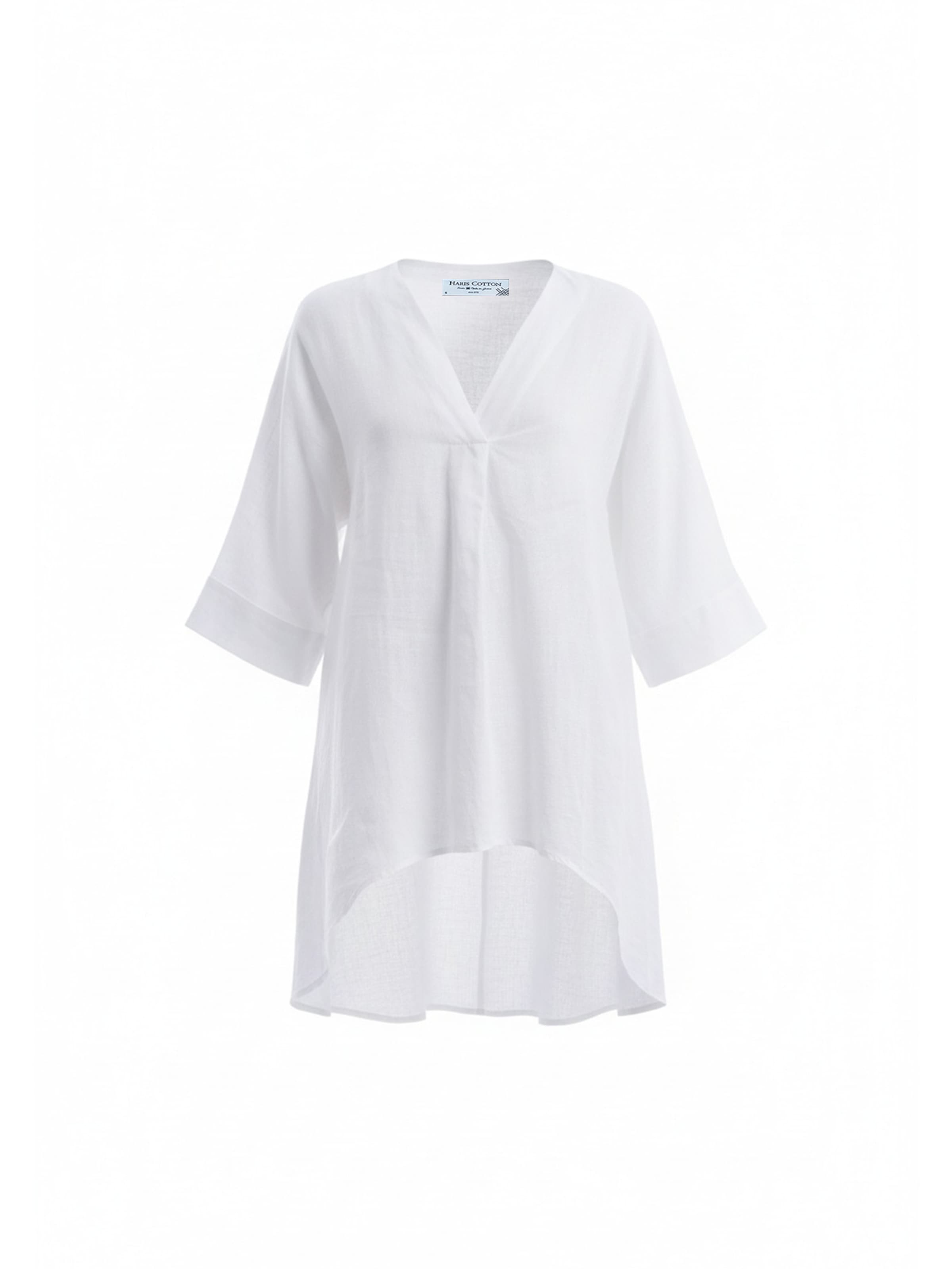 Haris Cotton Blouse in Wit: voorkant