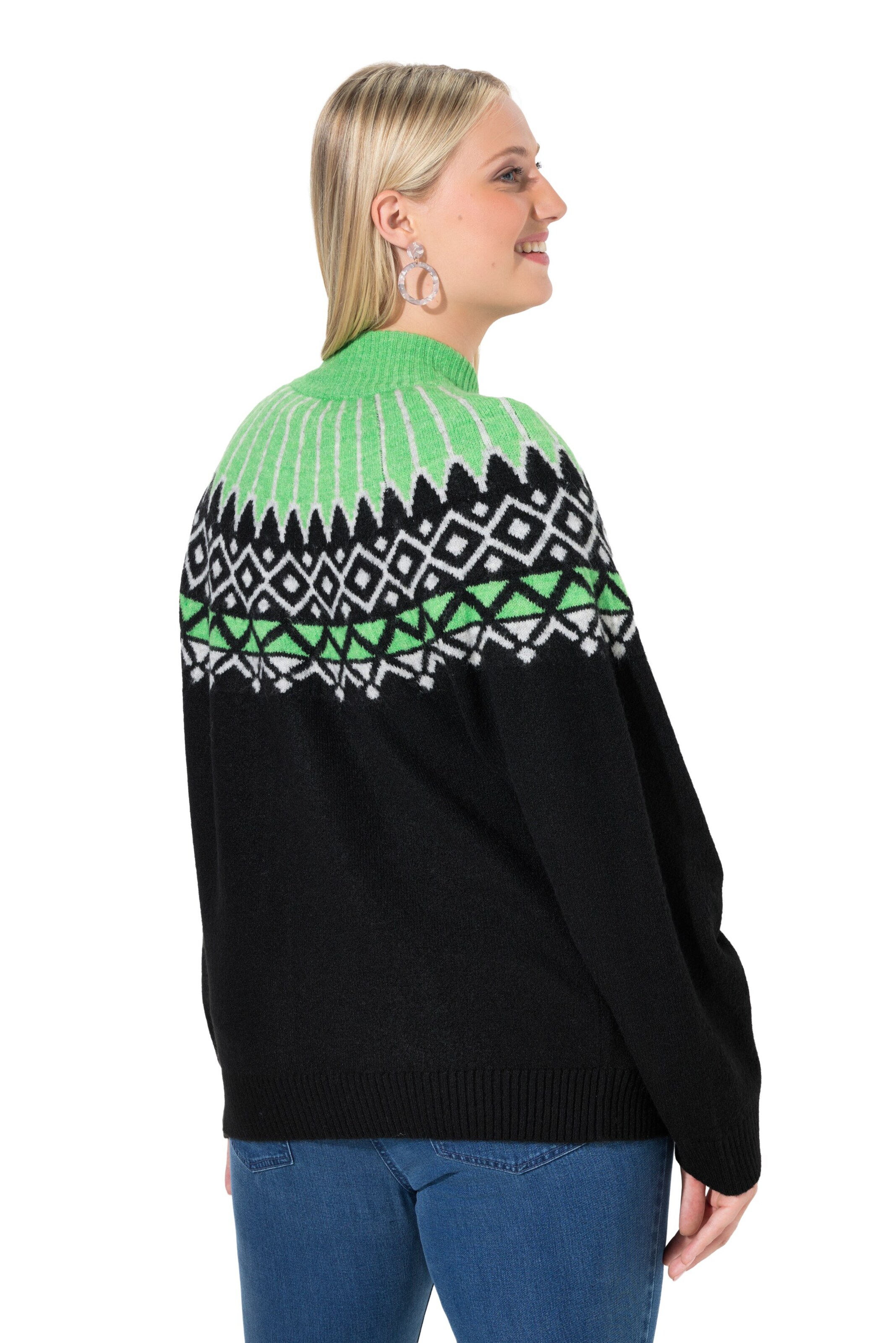 Ulla Popken Gebreid vest in Zwart