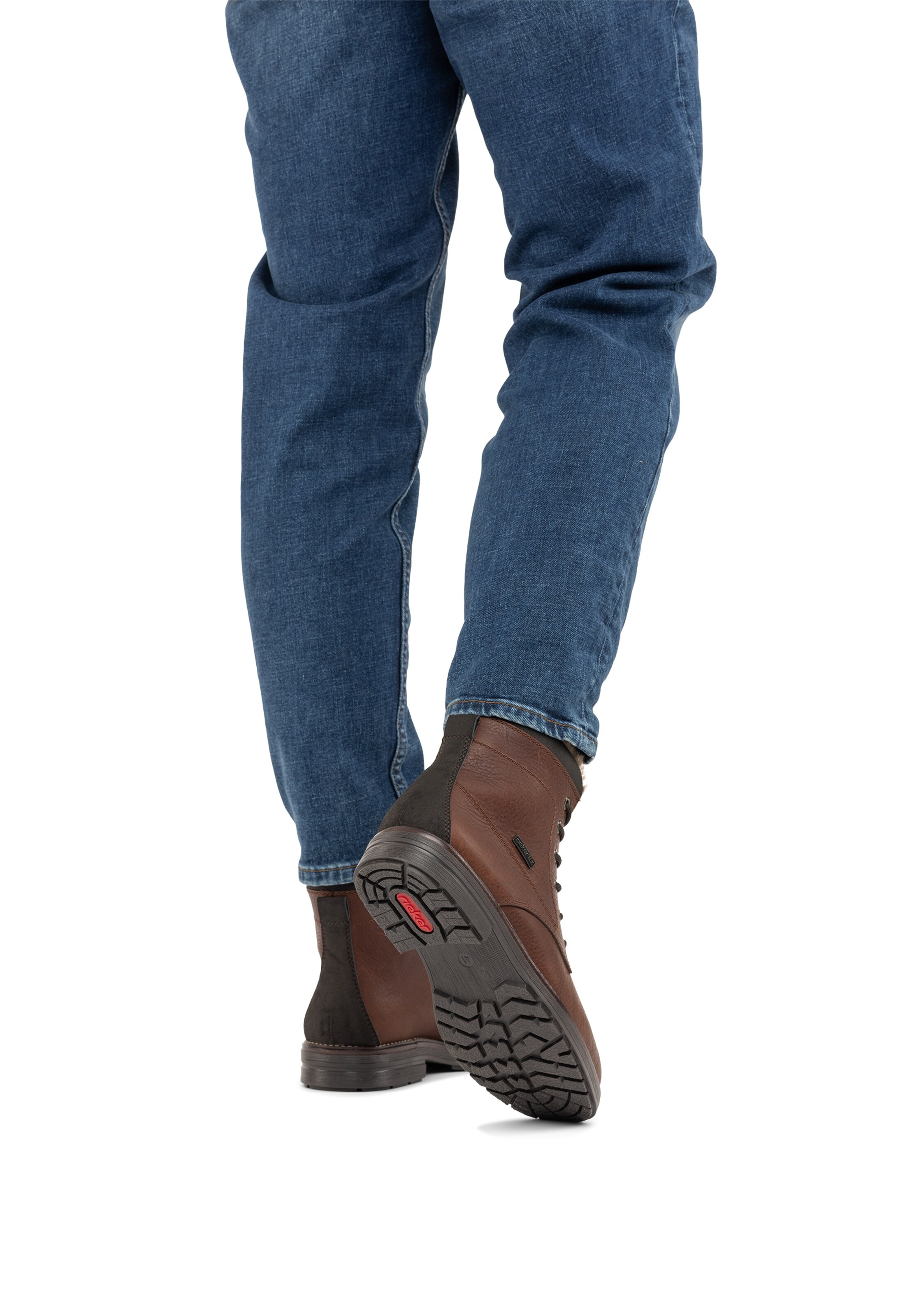 Bottes à lacets Rieker en marron : devant