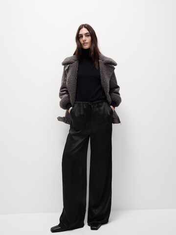 Wide Leg Pantalon Marks & Spencer en noir : devant