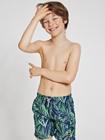 Shorts de bain 'Scratched leaves' Shiwi en bleu : devant