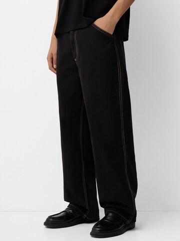 Loosefit Pantalon Bershka en noir : devant