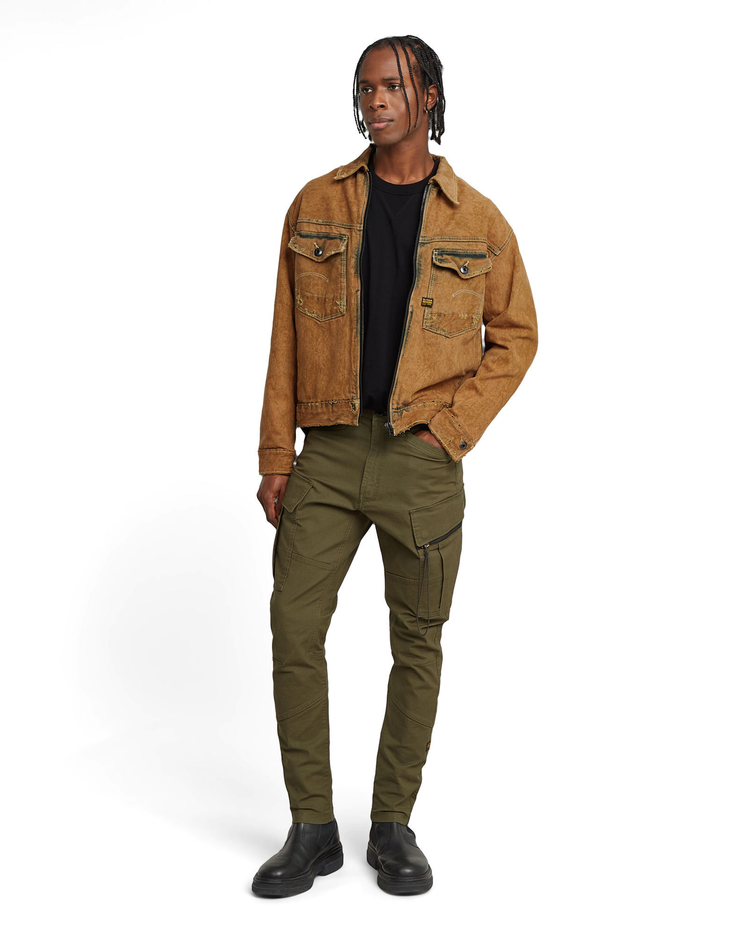G-STAR Tapered Cargohose '3D' in Grün