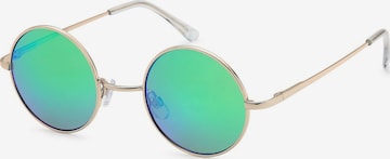 styleBREAKER Sunglasses 'Retro Sonnenbrille Klein Rund mit Federscharnier' in Green: front