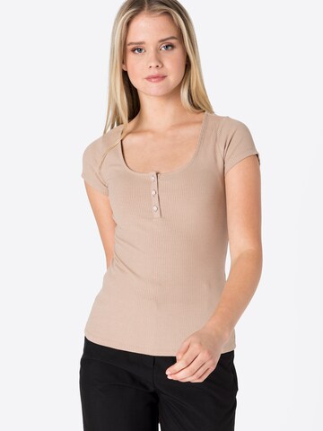 T-shirt GUESS en beige : devant