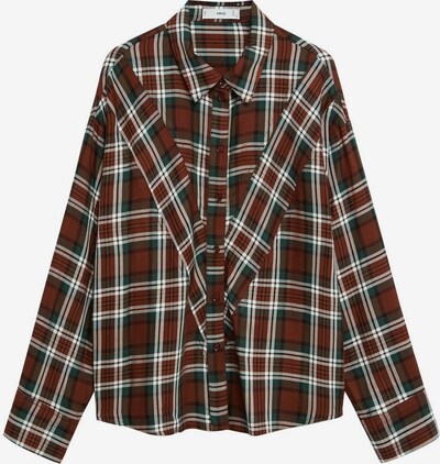 MANGO Bluse 'Becky' in rostbraun / dunkelgrün / weiß, Produktansicht