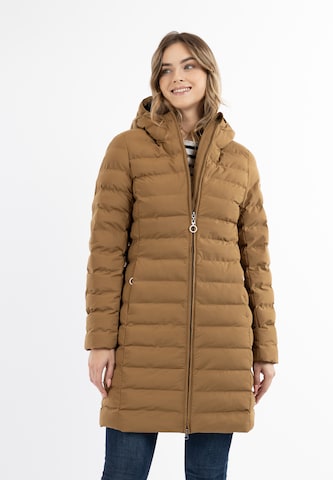 DreiMaster Maritim Winter Coat in Brown: front