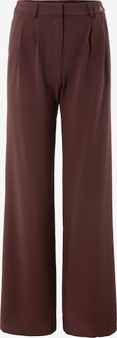 TAMARIS Regular Pleat-Front Pants in Brown