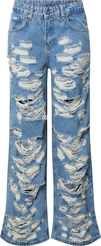 The Ragged Priest Wide leg Jeans in Blue: front