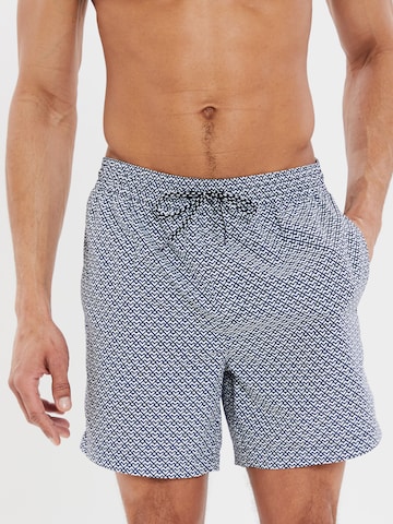 Threadbare Badeshorts 'Fossil' in Blau: Vorderseite