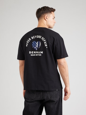 Tricou 'WEAR BETTER ' de la DENHAM pe negru: față