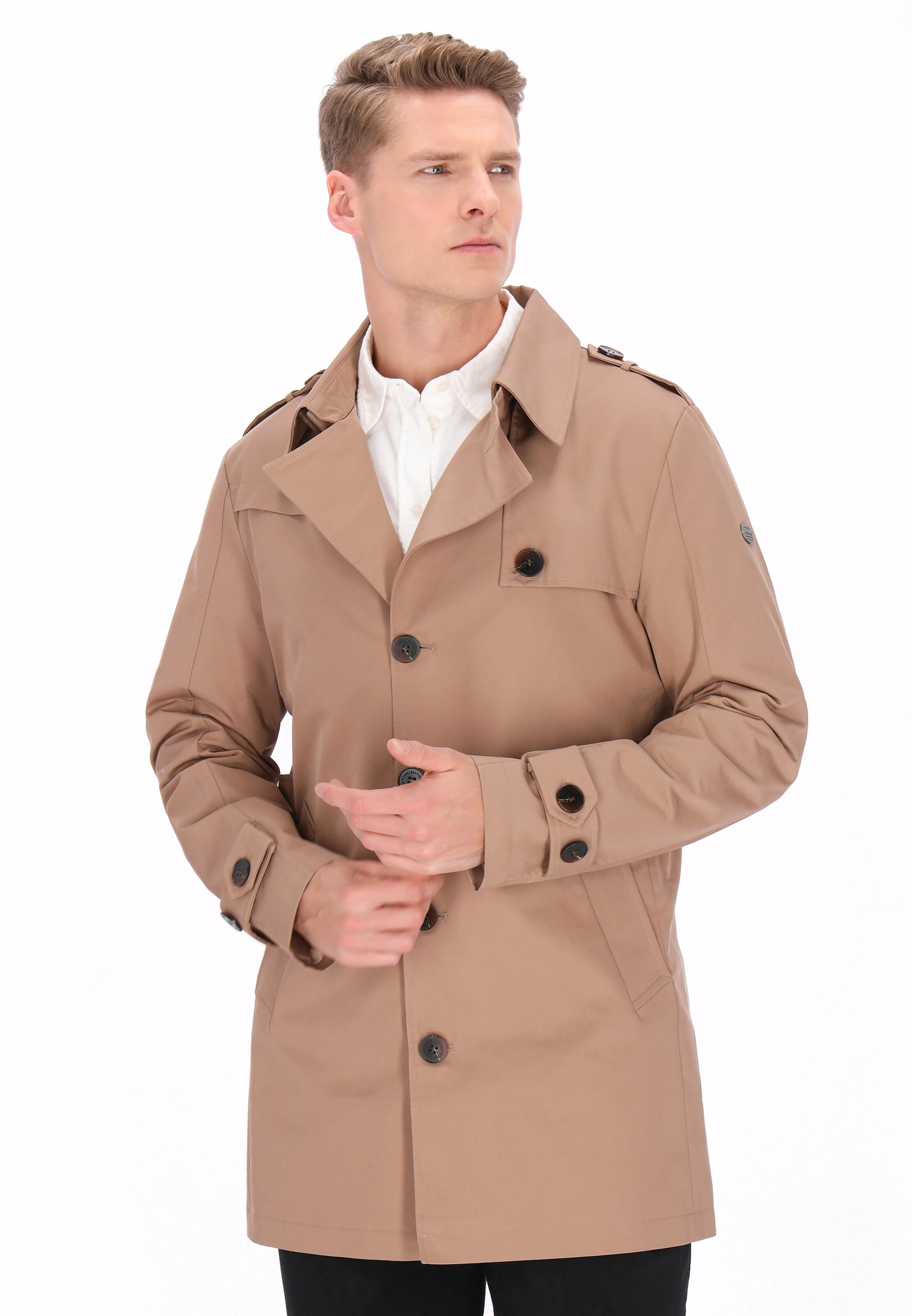 Manteau mi-saison DreiMaster Klassik en beige : devant