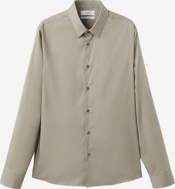 MANGO MAN Business Shirt in Beige: front