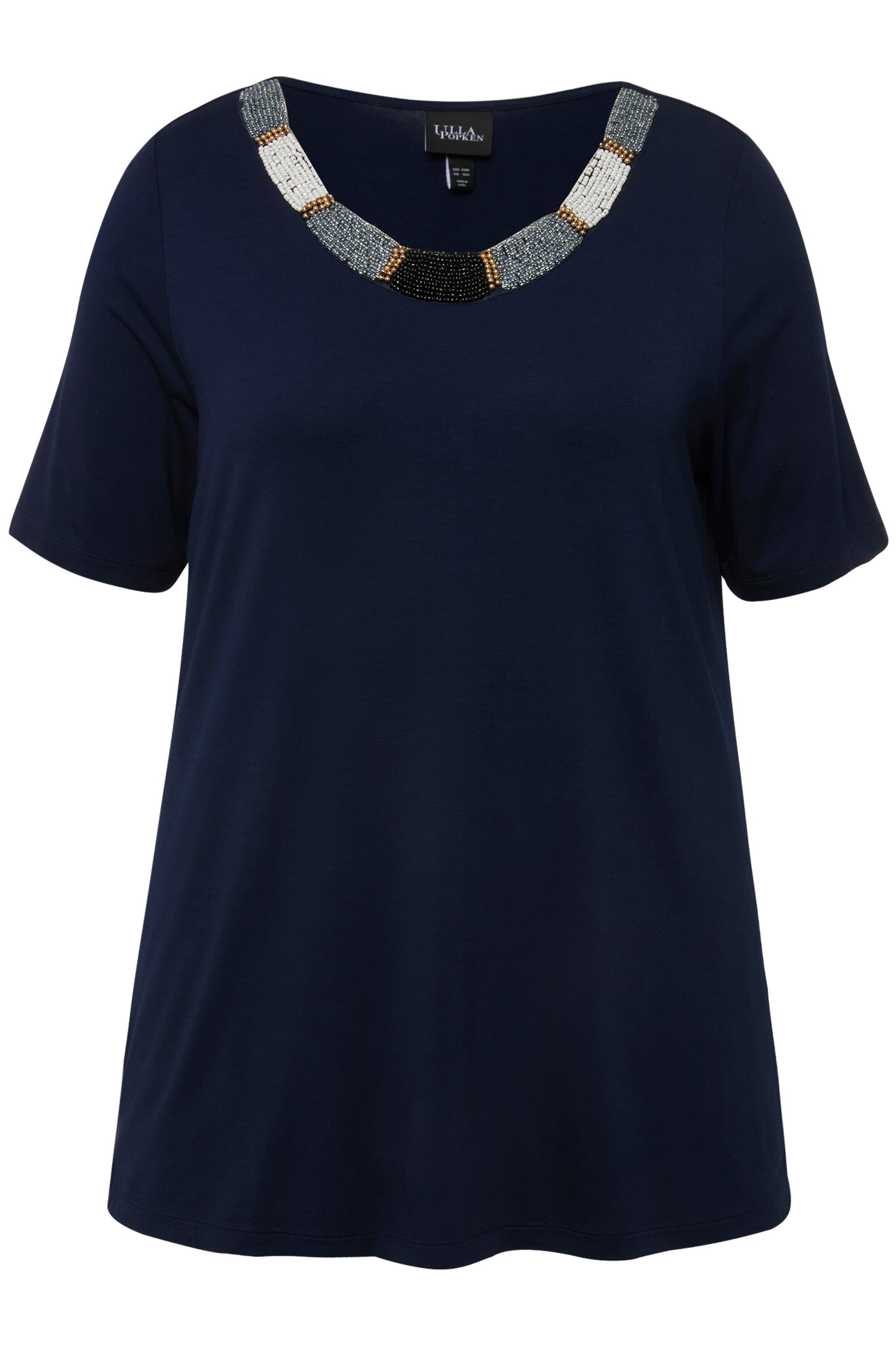 T-shirt Ulla Popken en bleu : devant