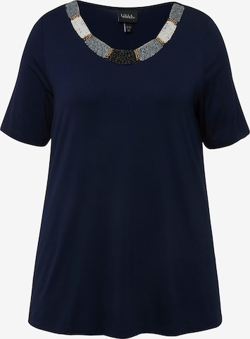 T-shirt Ulla Popken en bleu : devant