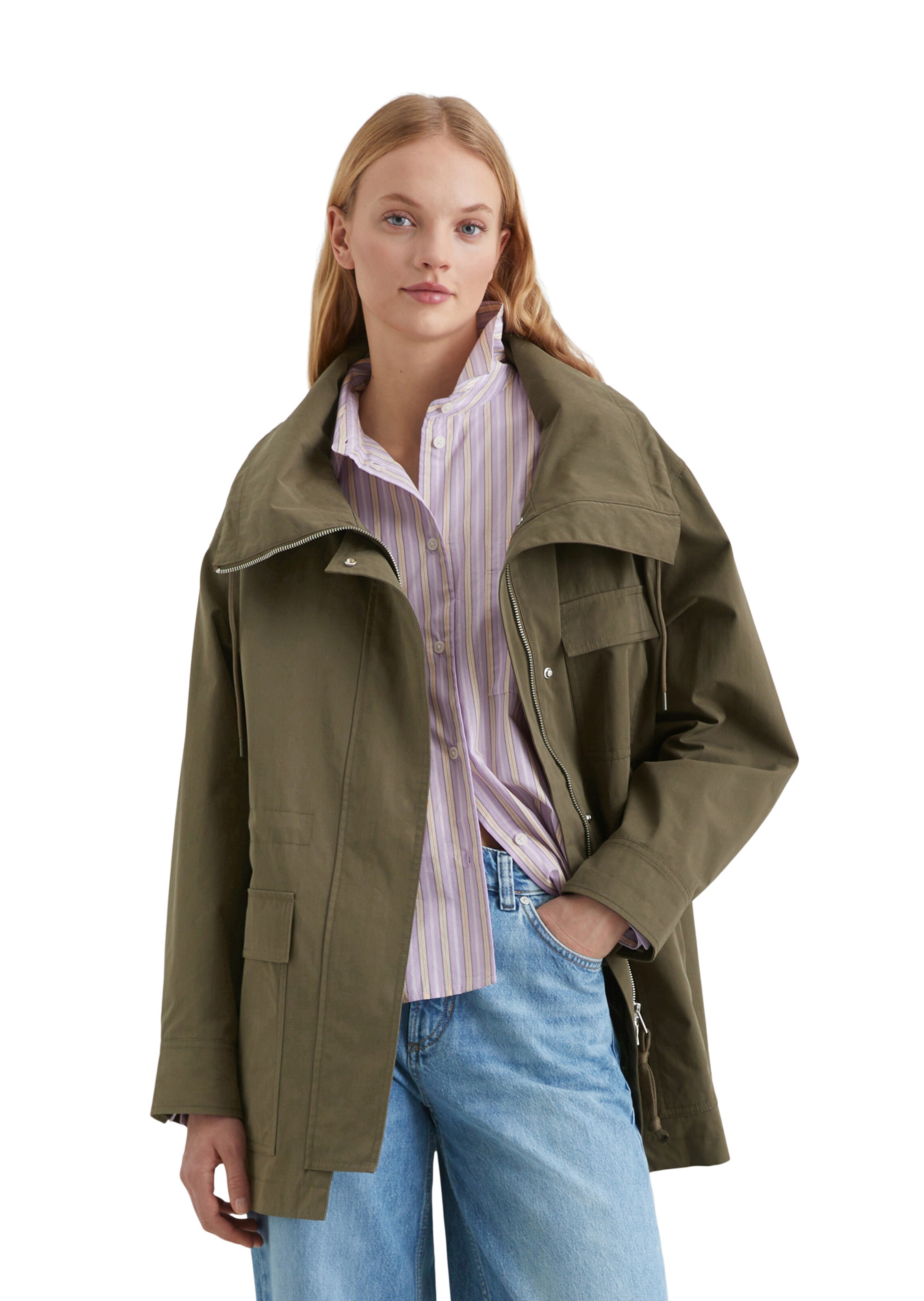 Parka mi-saison Marc O'Polo DENIM en marron : devant