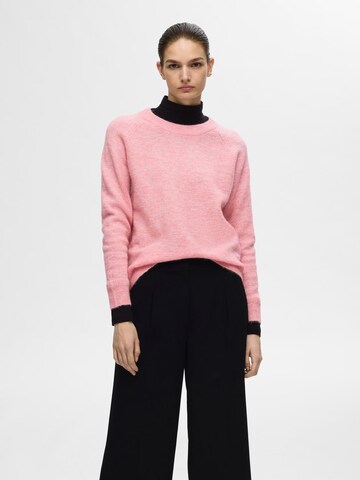 Pull-over 'Lulu' SELECTED en rose : devant