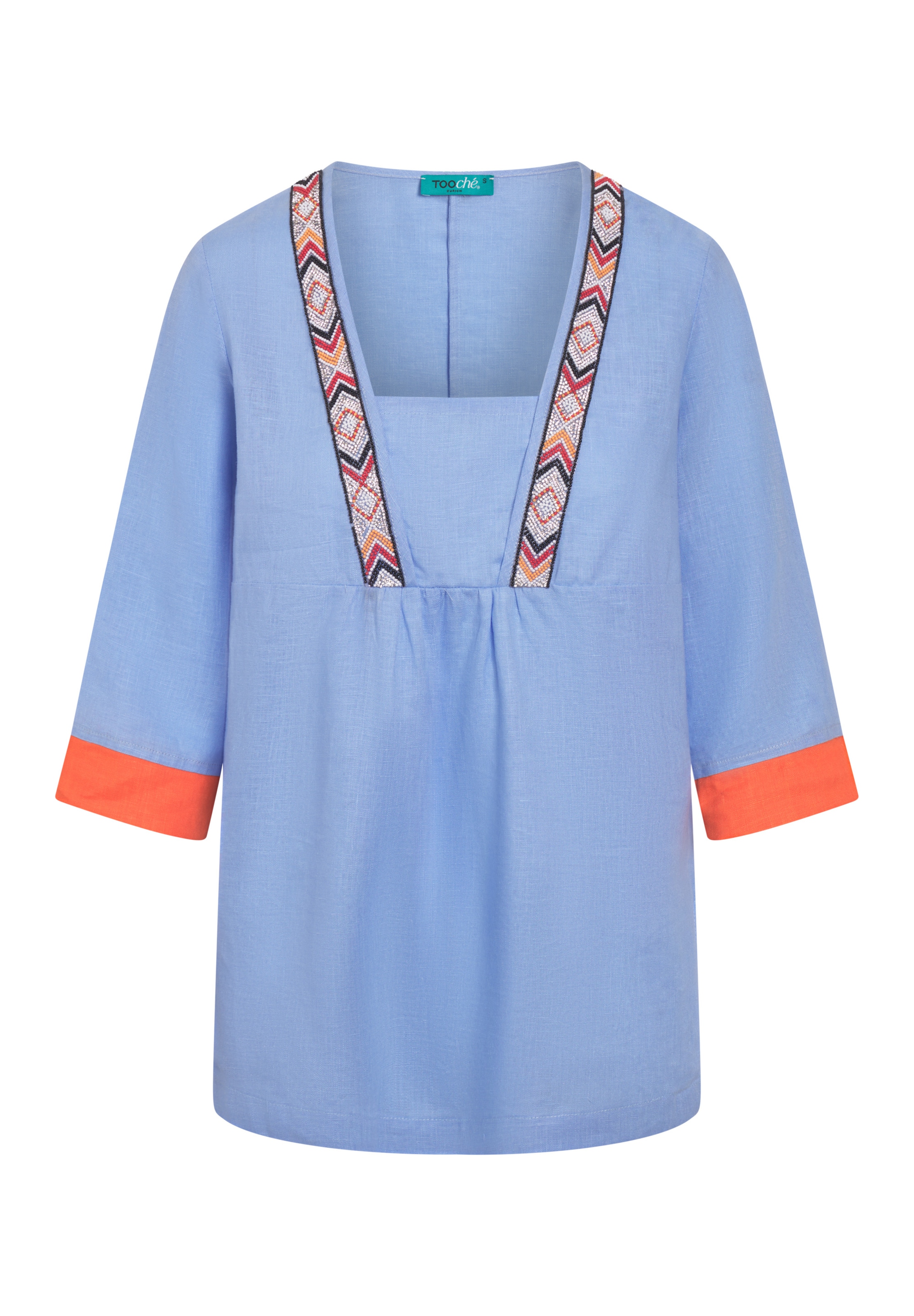 TOOche Bluse 'Happy' in Blau: Vorderseite