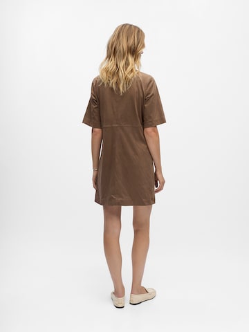 OBJECT - Vestido camisero en marrón