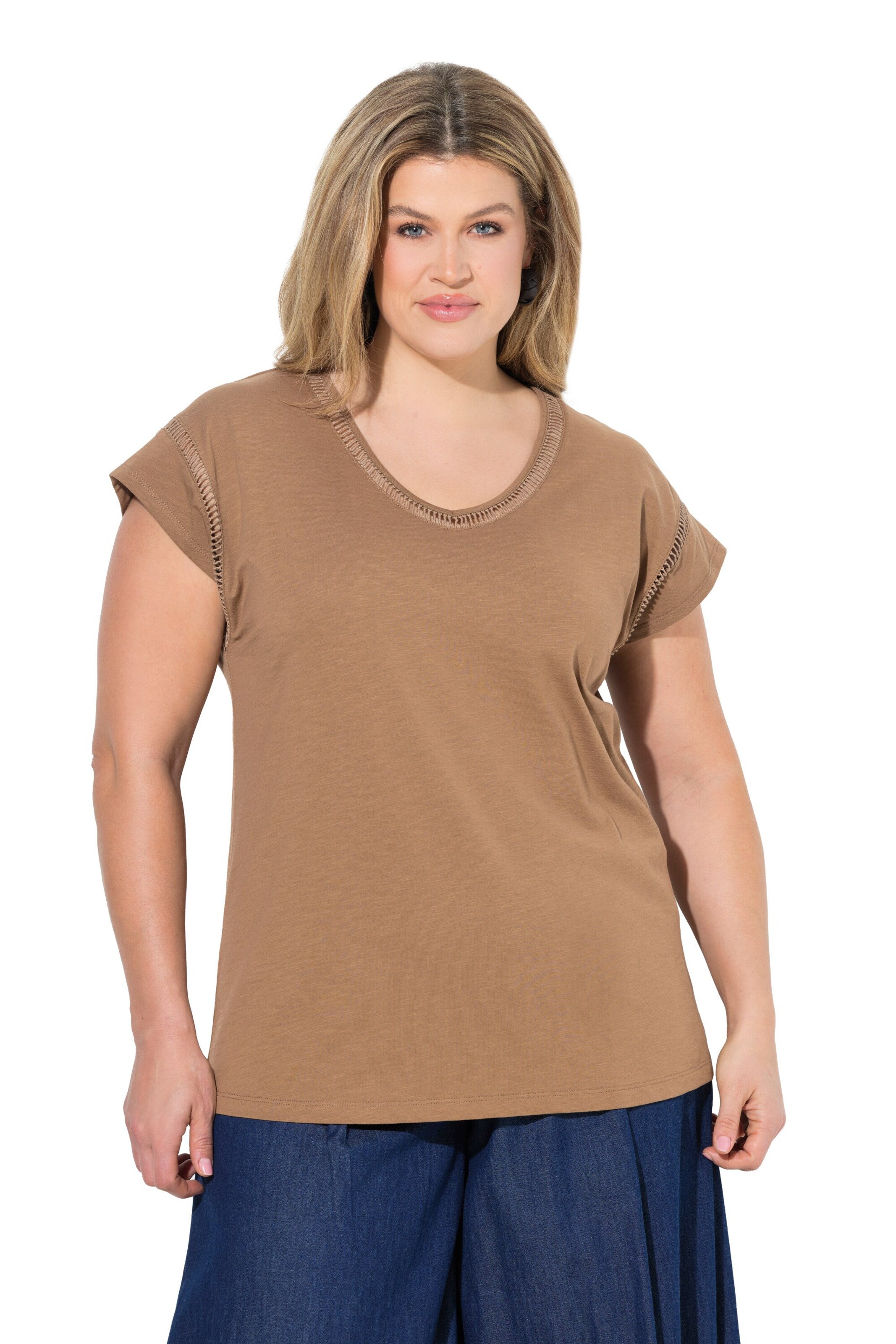 Ulla Popken Shirt in Braun: Vorderseite