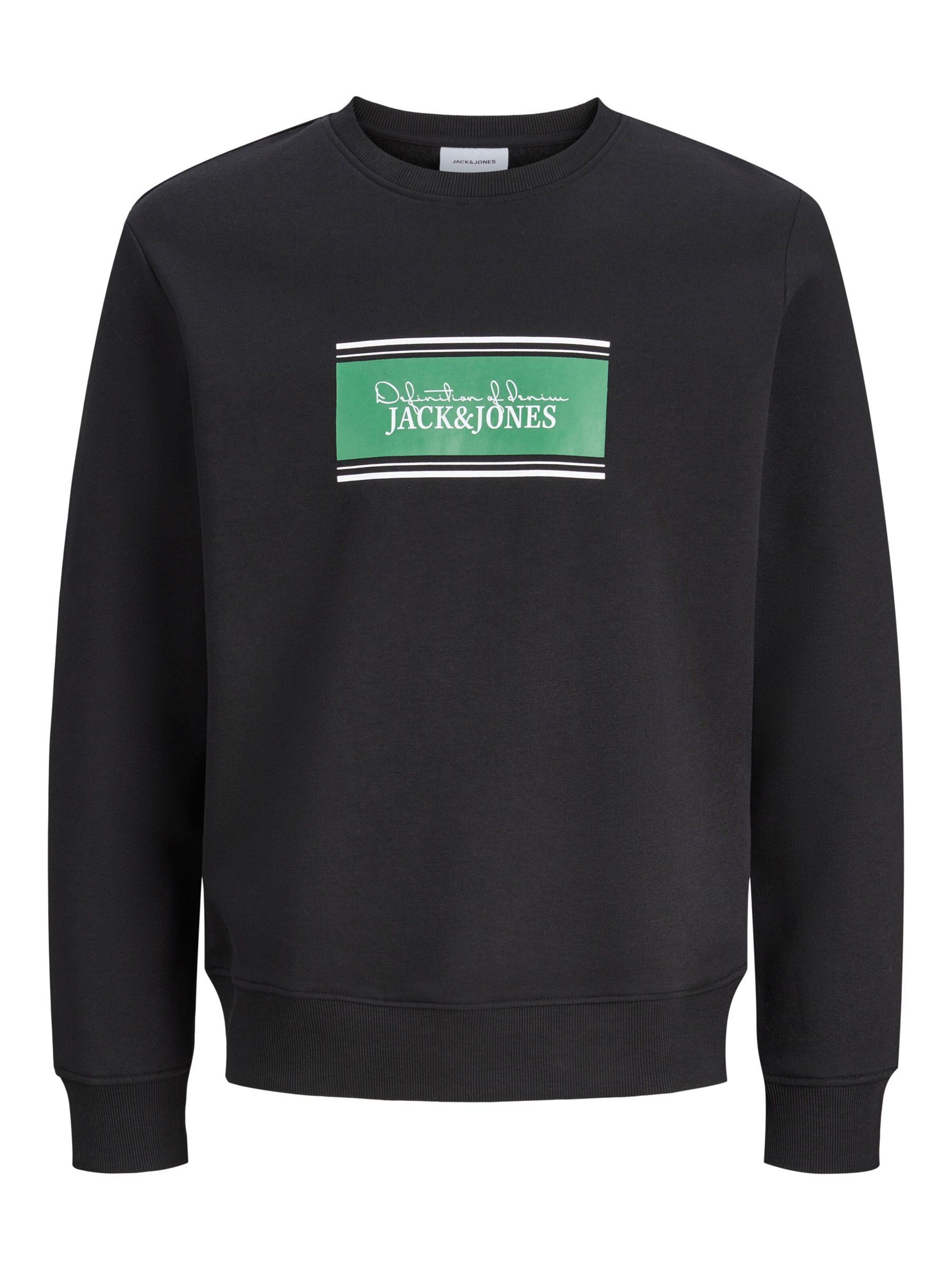 Felpa 'JJBuster' di Jack & Jones Plus in nero: frontale