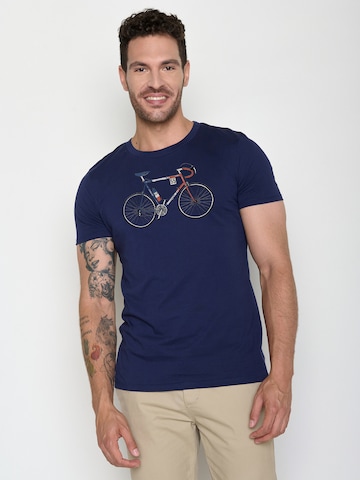 GREENBOMB Shirt 'Guide Bike Jacques' in Blauw: voorkant