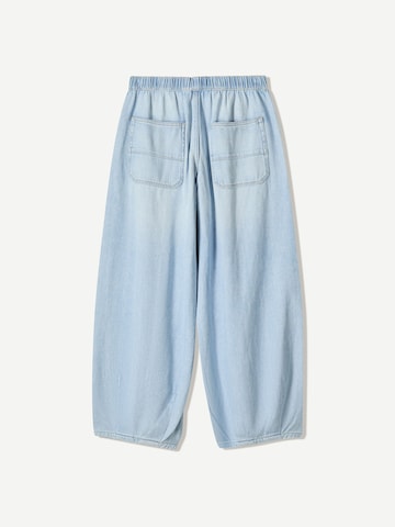 Bershka Baggy Džínsy - Modrá