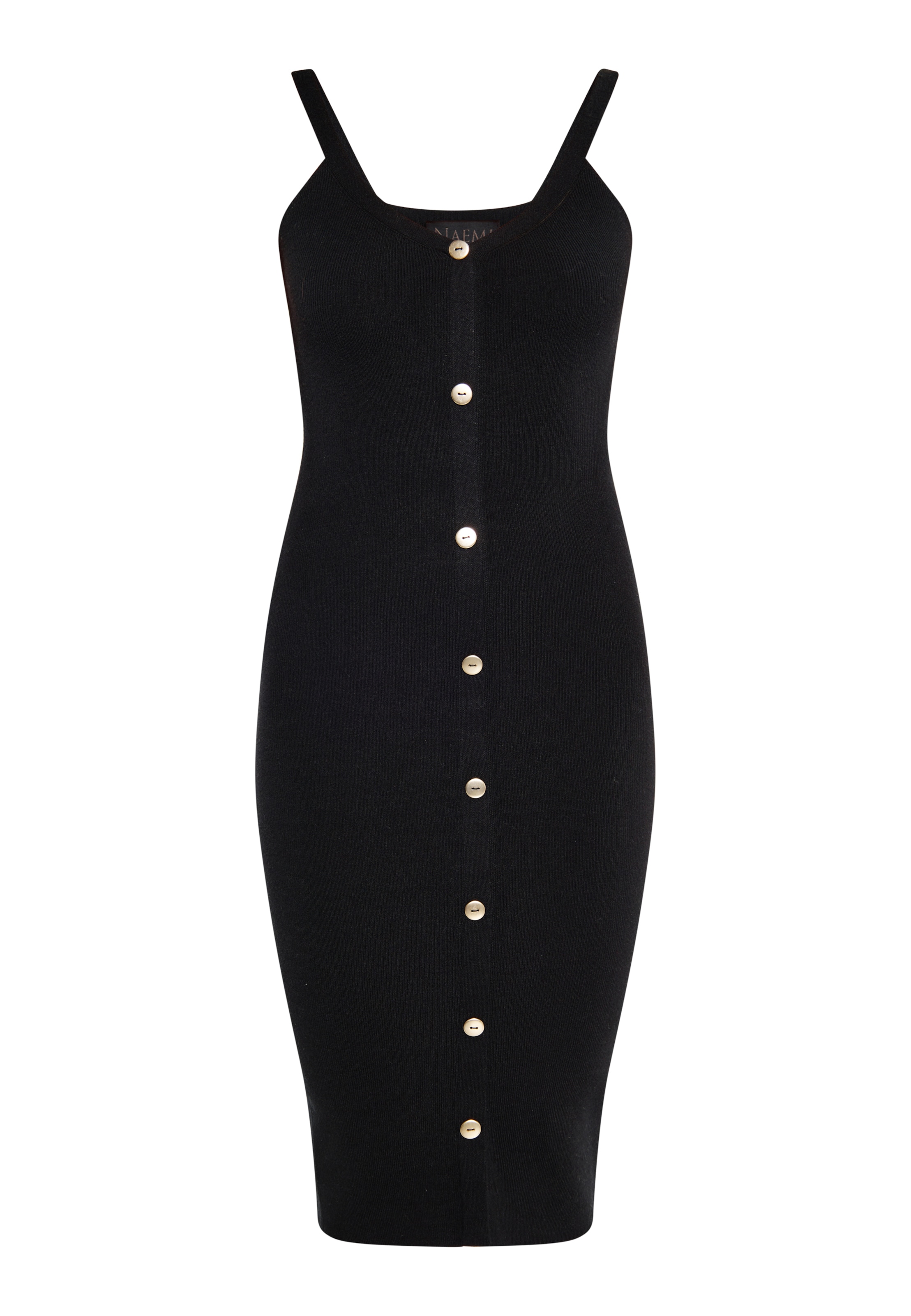 NAEMI Pletena obleka | črna barva, Prikaz izdelka