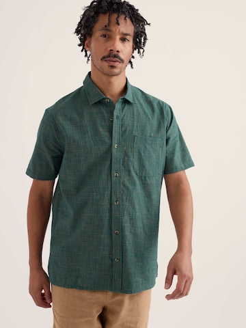 Seasalt Cornwall Regular fit Overhemd 'Keneder' in Groen: voorkant