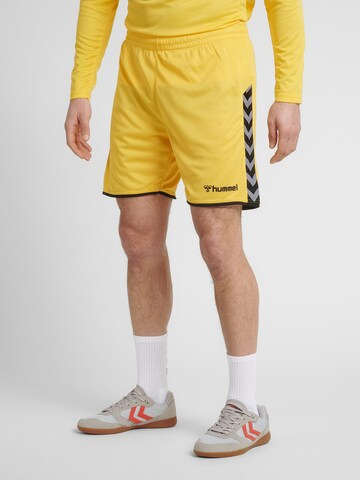 Hummel Regular Sportbroek 'Poly' in Geel: voorkant