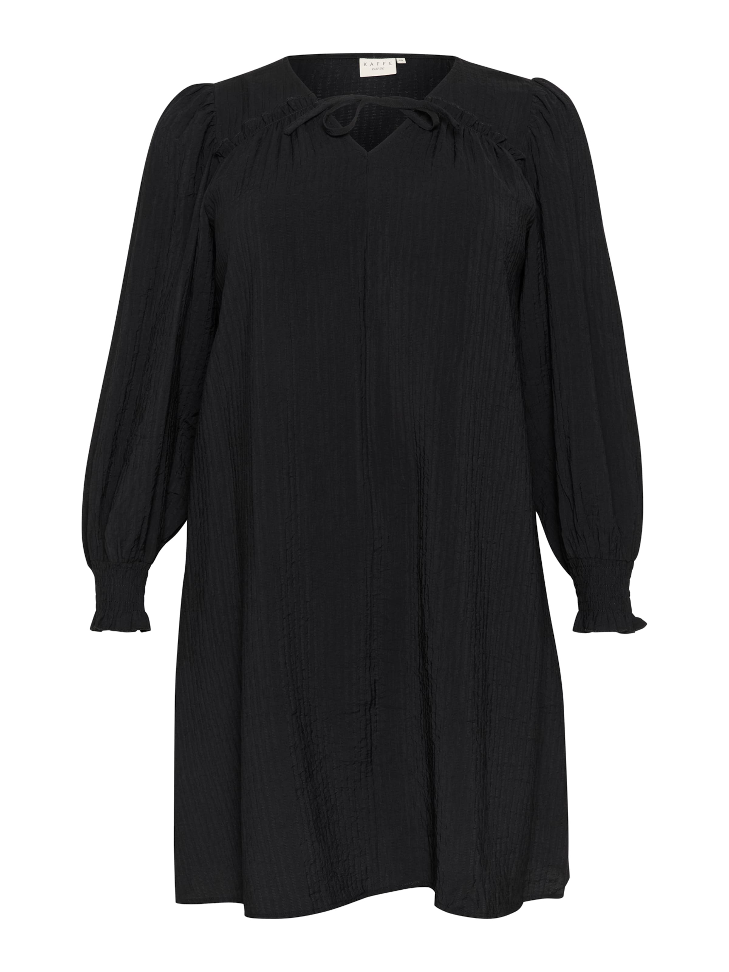 KAFFE CURVE Jurk 'KC Linna' in Zwart: voorkant