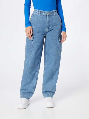 SOMETHINGNEW Loose fit Cargo Jeans 'Reese' in Blue: front