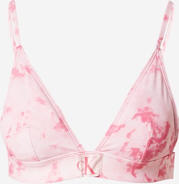 Calvin Klein Swimwear Bikini Top in Pink: front