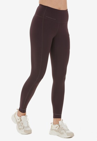 ENDURANCE Skinny Workout Pants 'Thadea' in Brown: front