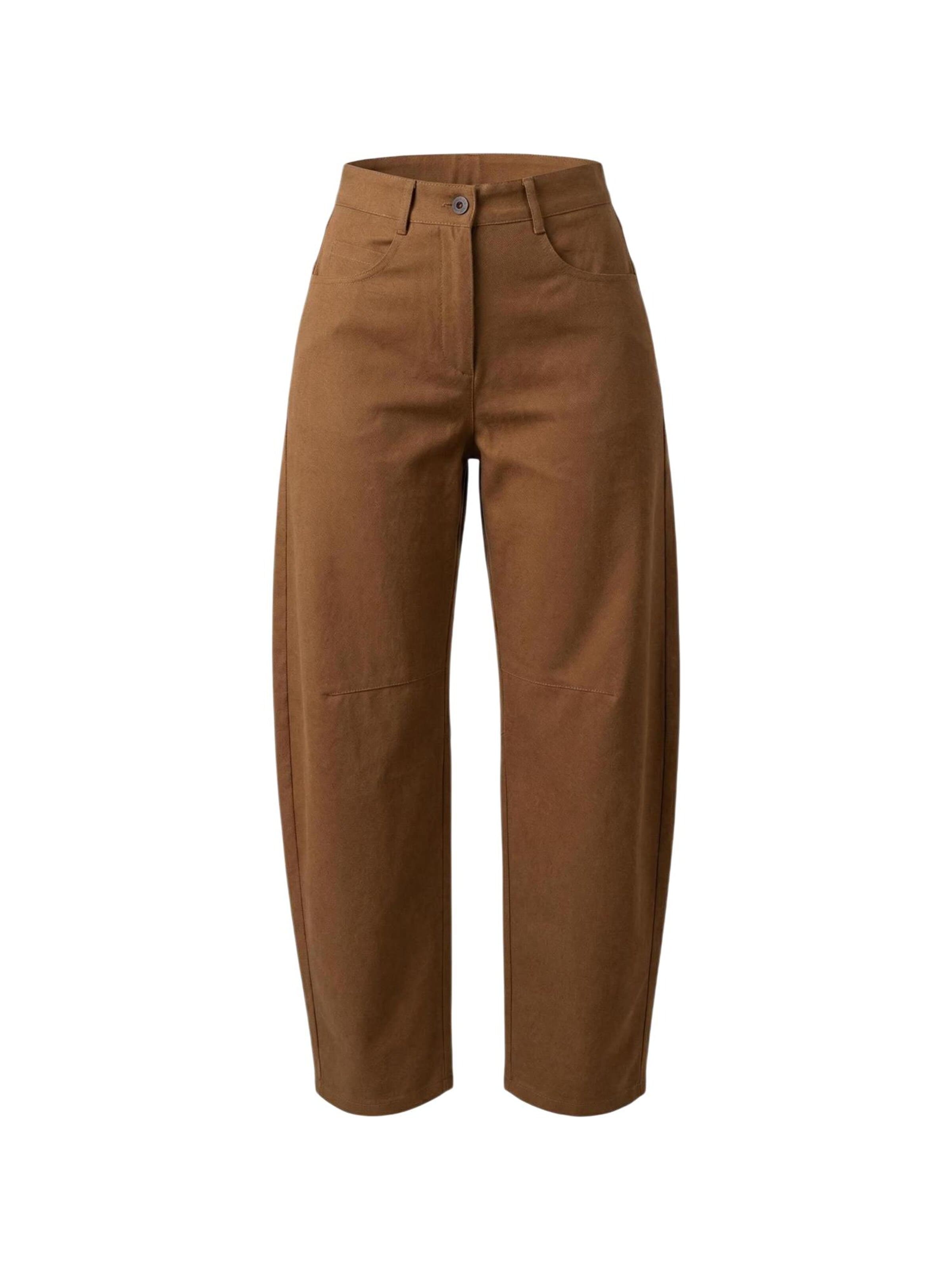 Regular Pantalon 'Pantaloni Cotone Dritti PE26085' I AM en marron