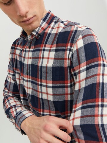 JACK & JONES Regular fit Button Up Shirt in Blue