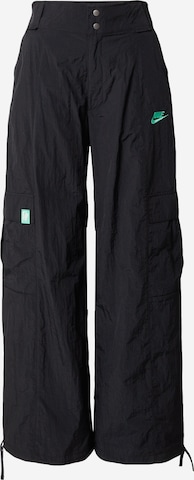 Wide Leg Pantalon cargo Nike Sportswear en noir : devant