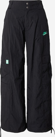 Nike Sportswear Wide leg Παντελόνι cargo σε μαύρο: μπροστά