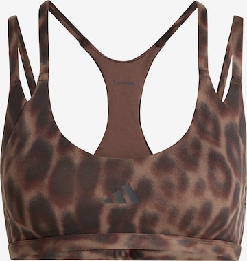 Bustier Soutien-gorge de sport 'Optime' ADIDAS PERFORMANCE en marron : devant