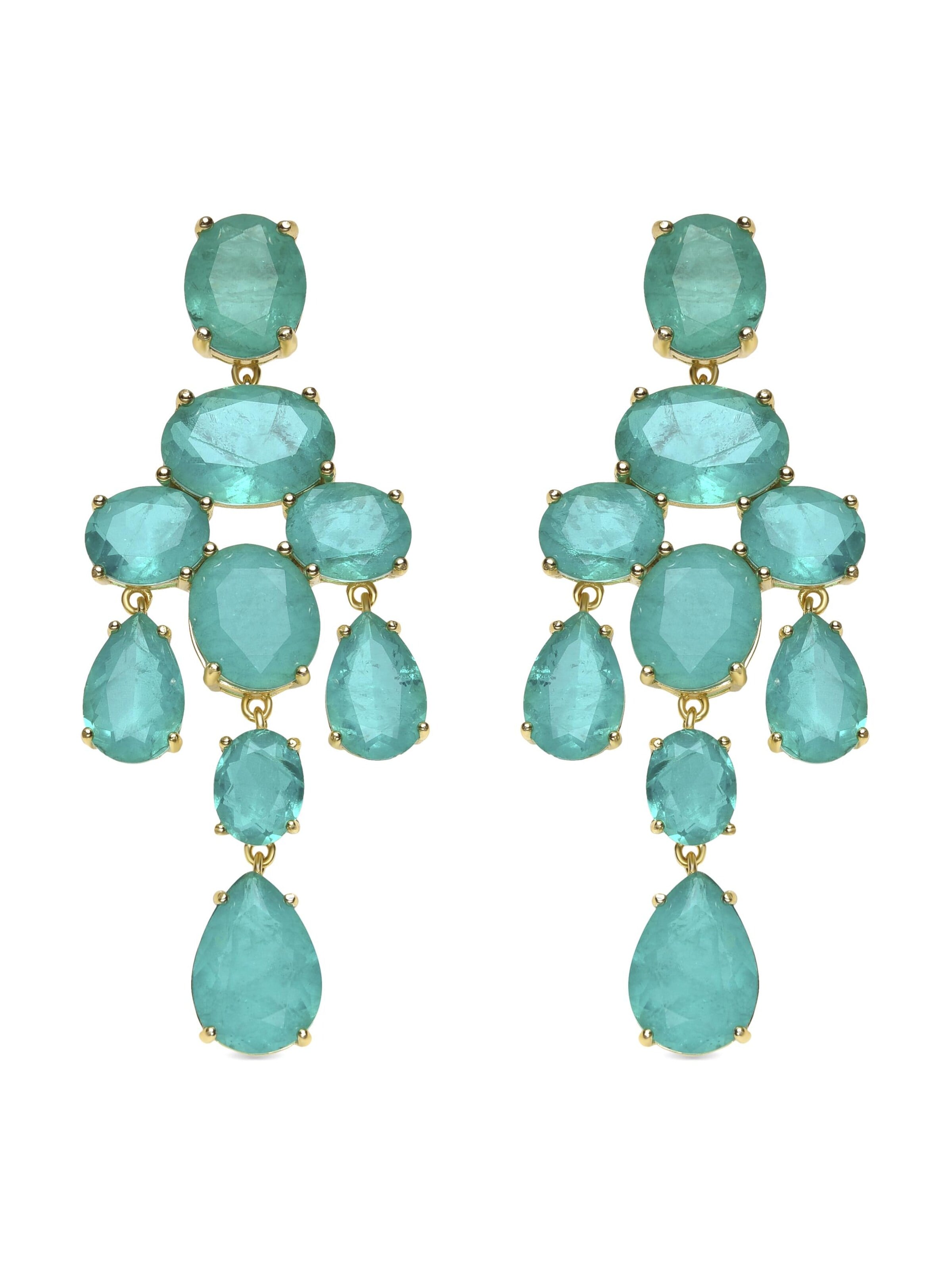Orecchini 'KIMID' di Luxenter in verde: frontale