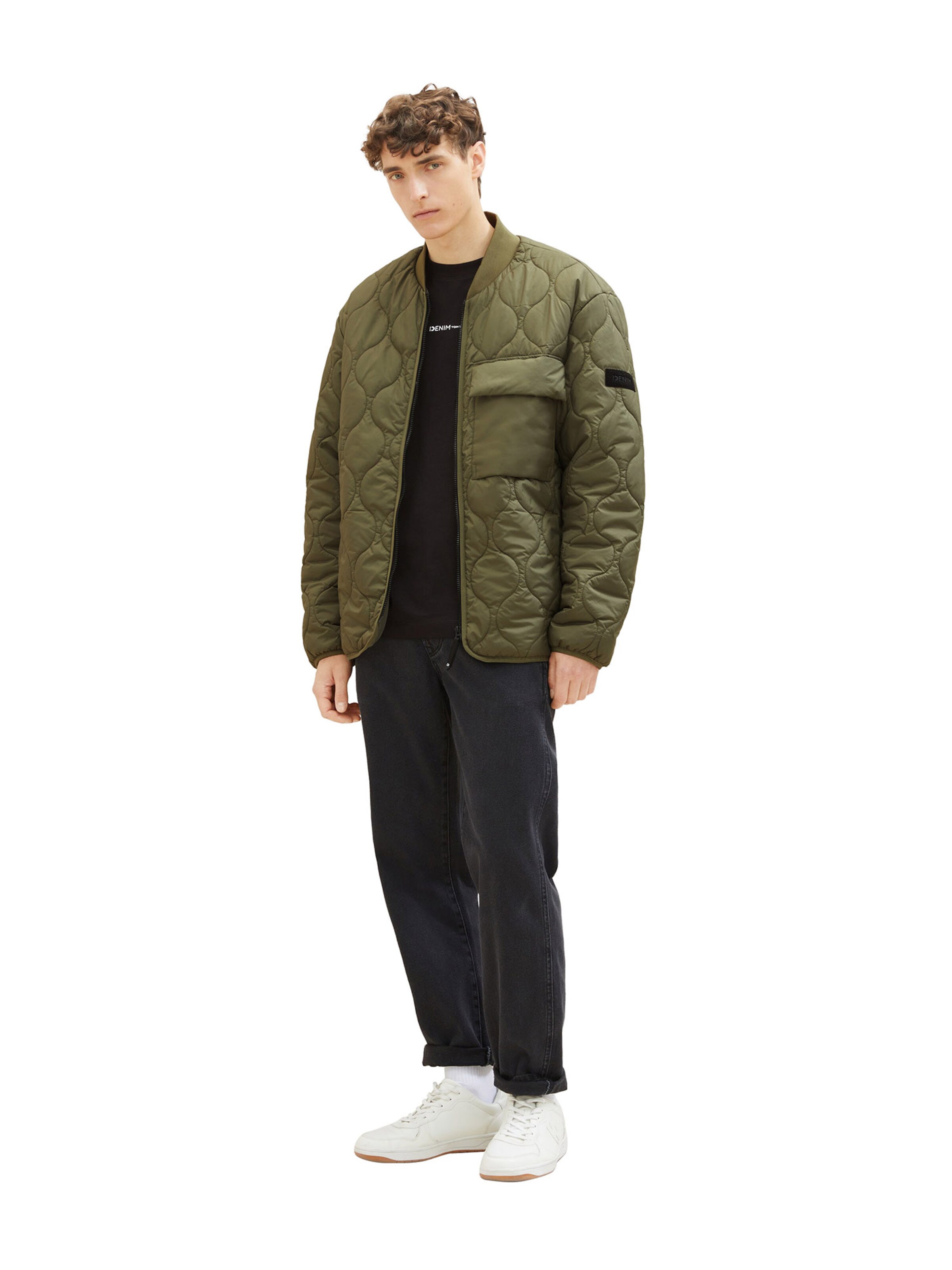 TOM TAILOR DENIM Φθινοπωρινό και ανοιξιάτικο μπουφάν σε πράσινο