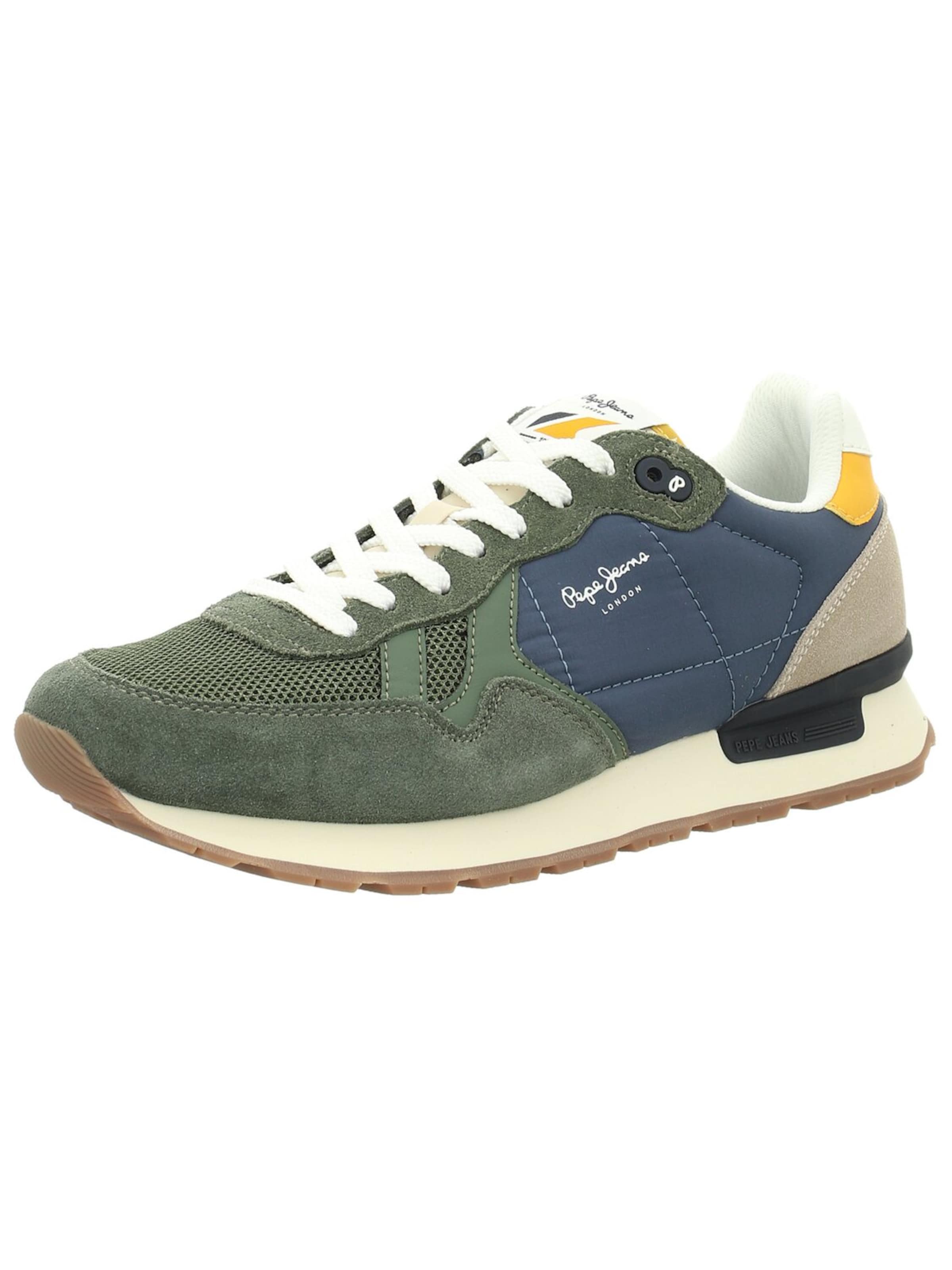 Pepe Jeans Sportlicher Schnürschuh 'Herren Sneaker PMS40030-731 Leder und Textil in mehrfarbig' in Mischfarben: Vorderseite